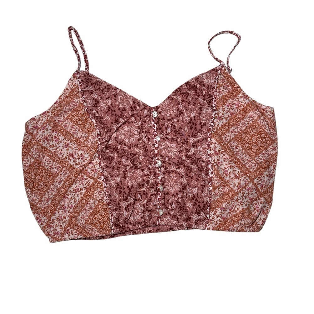 American Eagle Floral Patchwork Crop Top